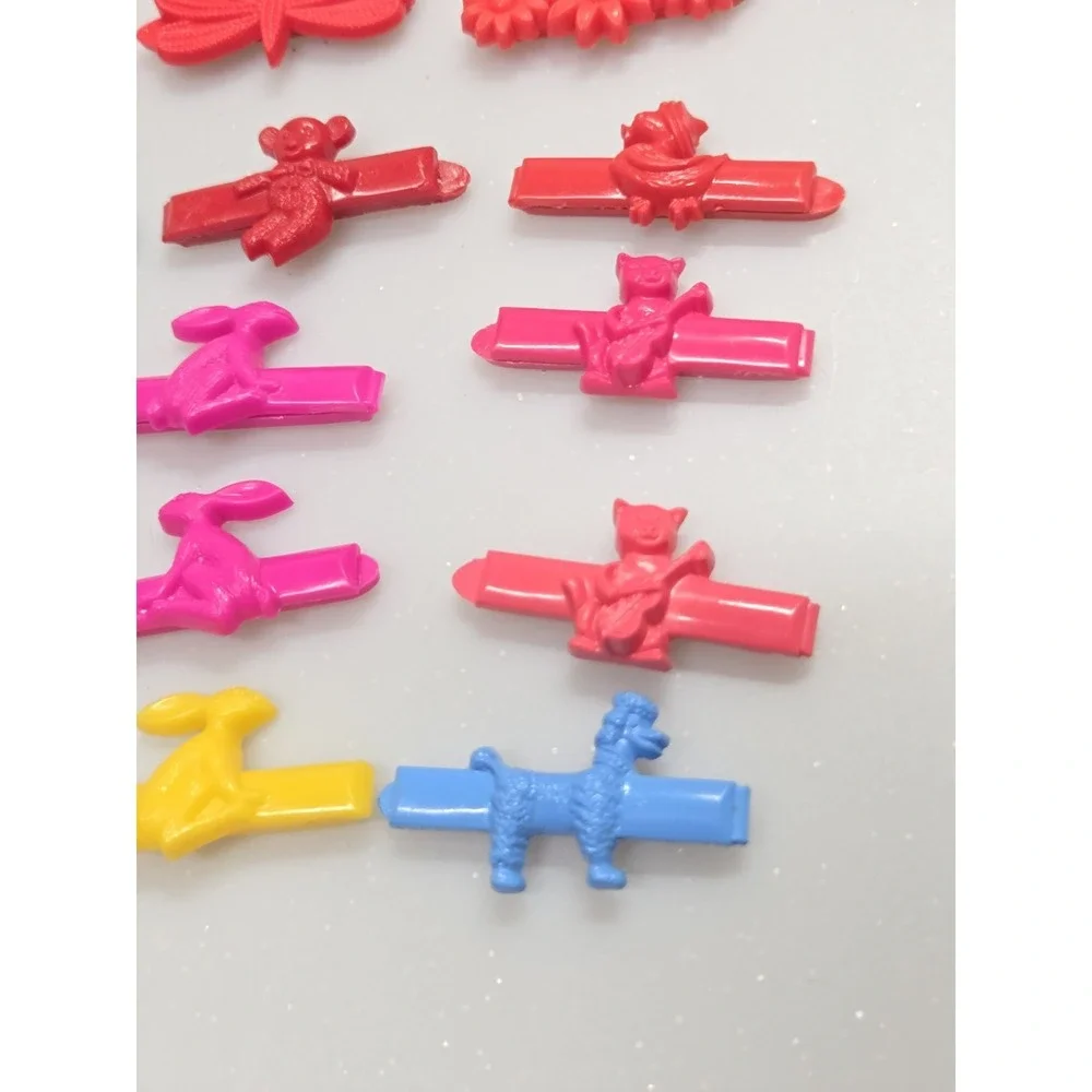Vintage Goody Plastic Hair Barrettes 70ʼs 80ʼs Poodle Duck Cats Snap Tight Lot